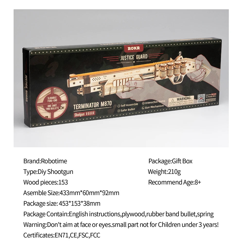 Robotime Gun Blocks Model Buliding Kit Toys Gift For Children Kids Boys Birthday Gift