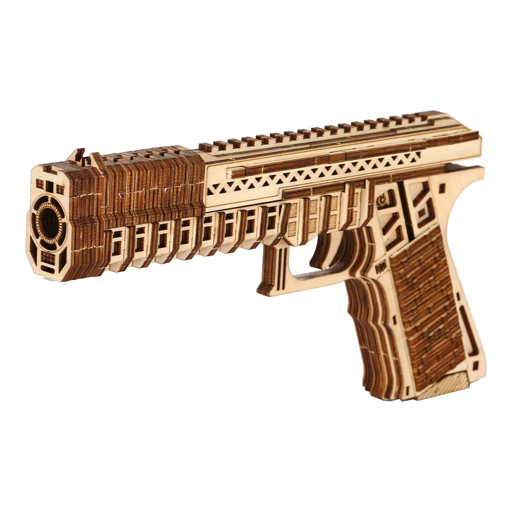 Pistol 3D Wooden Puzzle, Scale Model,DIY Model Kit, Handcraft Gift,Home Decoration,Mechanical Model Kit, Building Toy