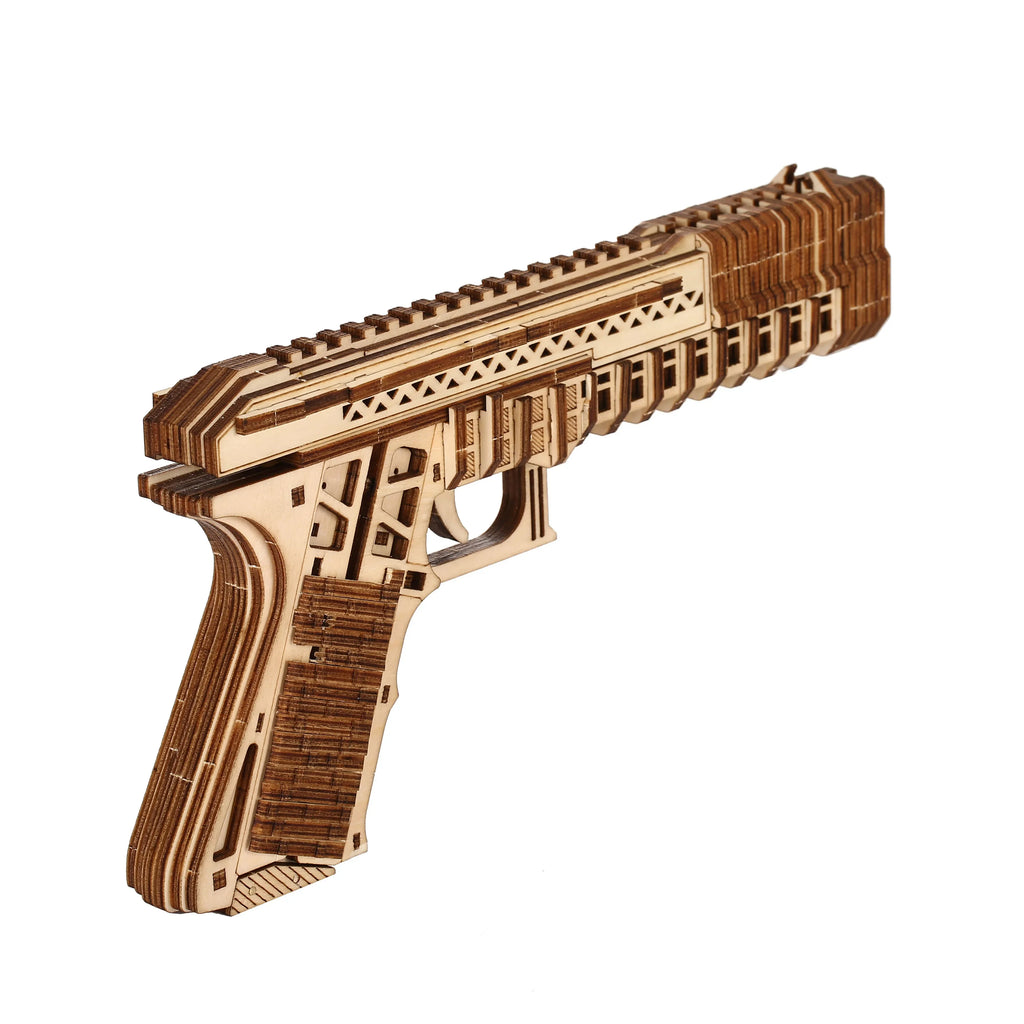 Pistol 3D Wooden Puzzle, Scale Model,DIY Model Kit, Handcraft Gift,Home Decoration,Mechanical Model Kit, Building Toy
