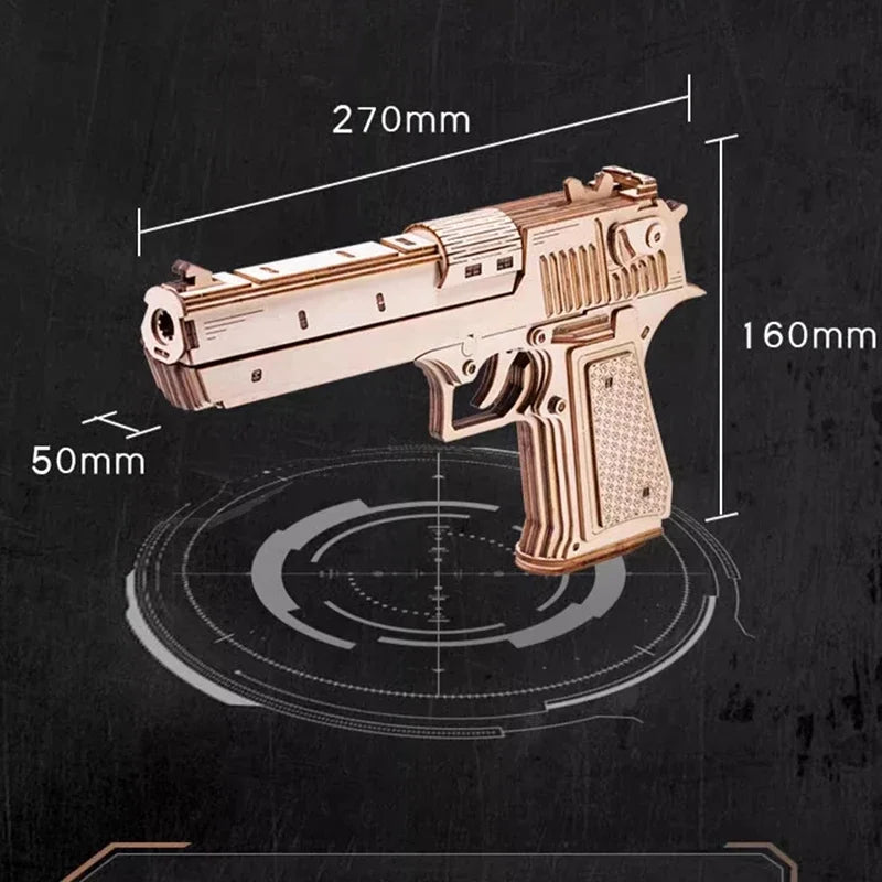 Pistol 3D Wooden Puzzle, Scale Model,DIY Model Kit, Handcraft Gift,Home Decoration,Mechanical Model Kit, Building Toy