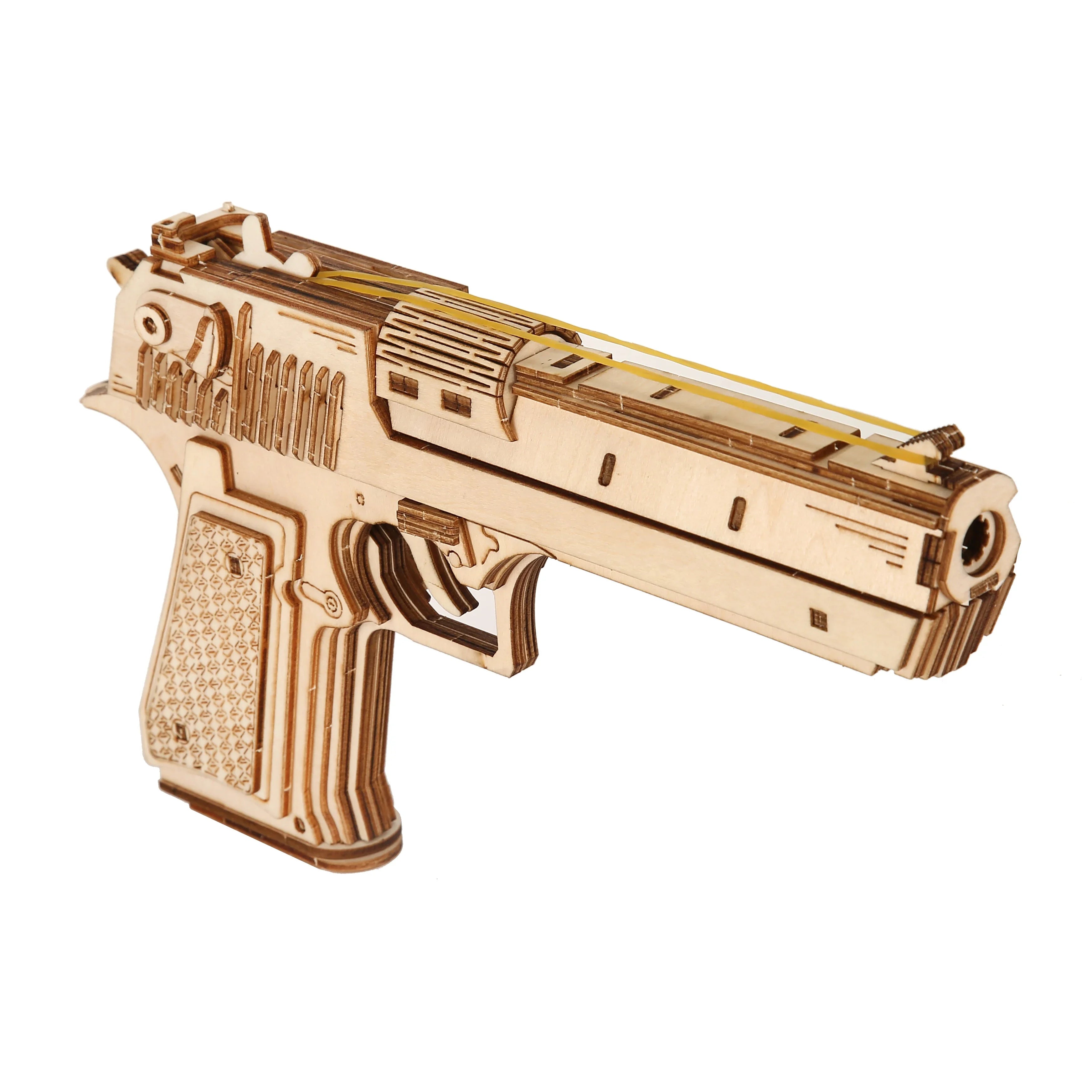Pistol 3D Wooden Puzzle, Scale Model,DIY Model Kit, Handcraft Gift,Home Decoration,Mechanical Model Kit, Building Toy