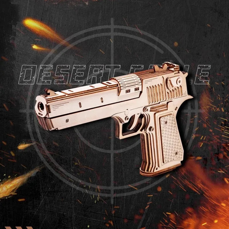 Pistol 3D Wooden Puzzle, Scale Model,DIY Model Kit, Handcraft Gift,Home Decoration,Mechanical Model Kit, Building Toy
