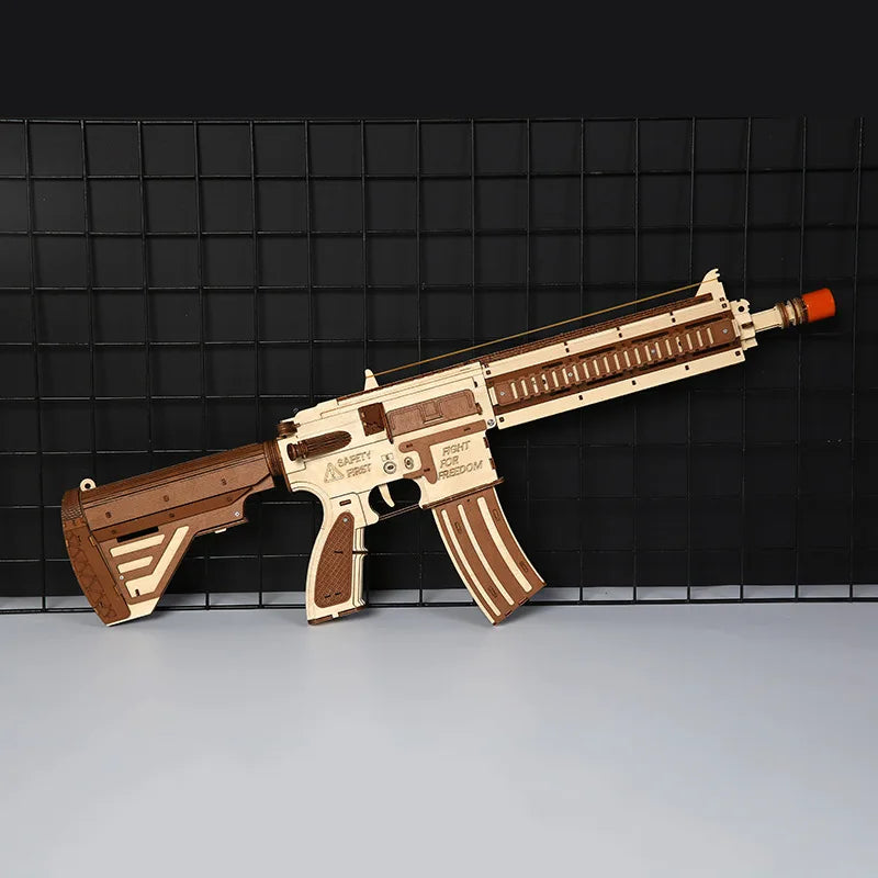 NEW 3D Wooden Puzzle M416 Assault Rifle Military Series Army Equipment Assembly Model Gun Toy Collection for Boy Birthday Gift