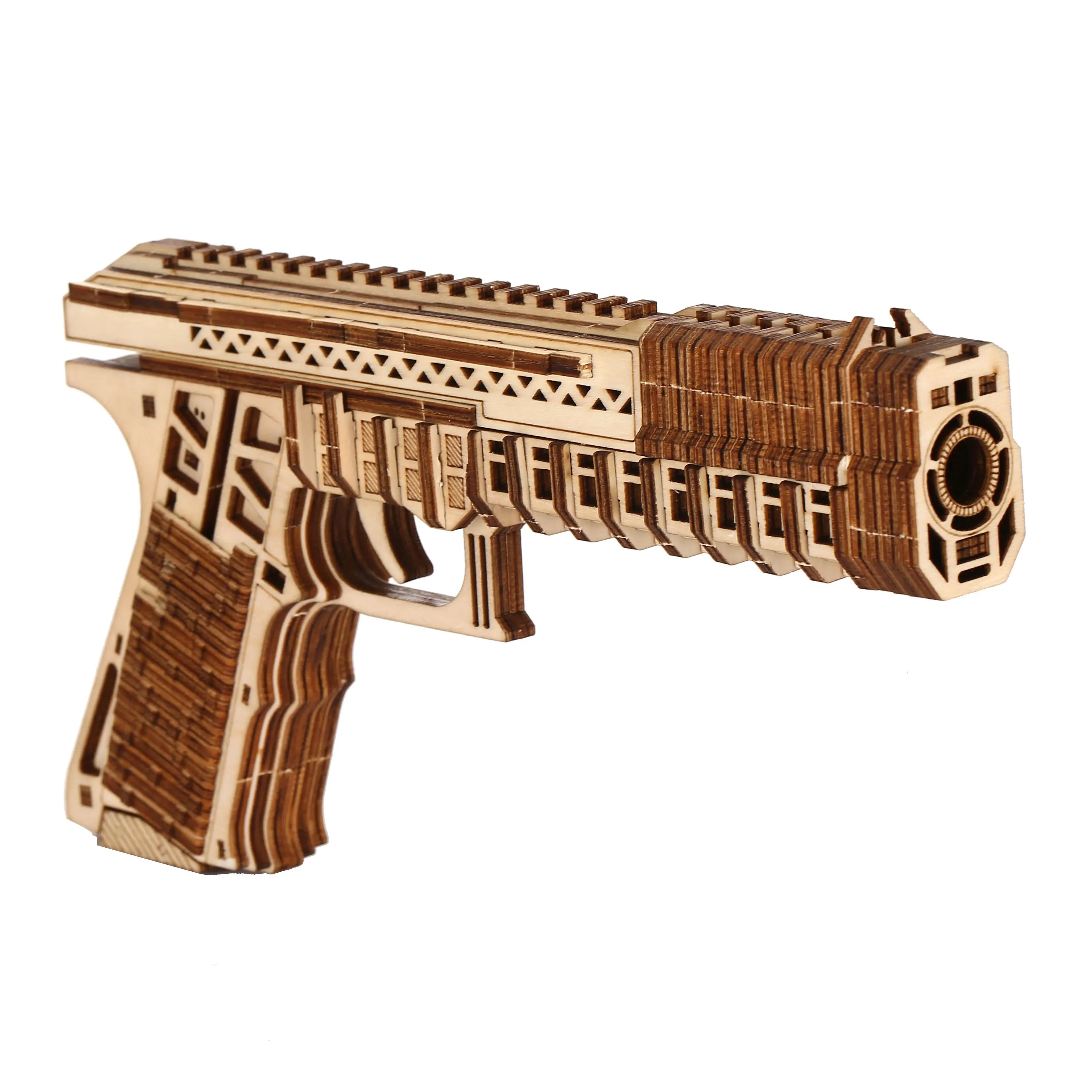 Pistol 3D Wooden Puzzle, Scale Model,DIY Model Kit, Handcraft Gift,Home Decoration,Mechanical Model Kit, Building Toy