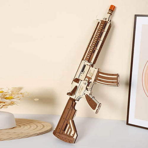 NEW 3D Wooden Puzzle M416 Assault Rifle Military Series Army Equipment Assembly Model Gun Toy Collection for Boy Birthday Gift