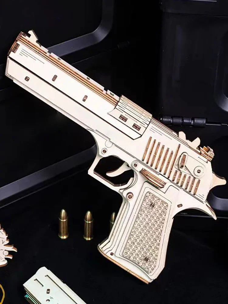Pistol 3D Wooden Puzzle, Scale Model,DIY Model Kit, Handcraft Gift,Home Decoration,Mechanical Model Kit, Building Toy